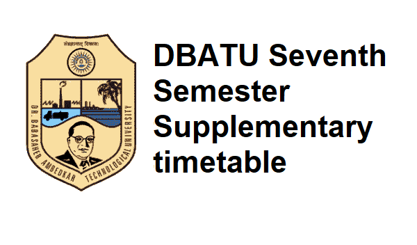 Revised DBATU Seventh Semester Supplementary exam timetable released